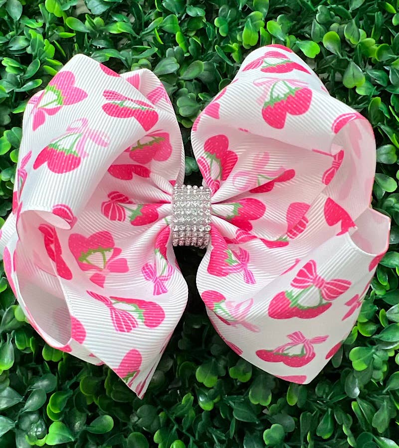 Kids Charm Online - Wholesale Hair Bow - Kids - STRAWBERRY PRINTED HAIR BOWS. 4PCS/$10.00 BW-DSG-997