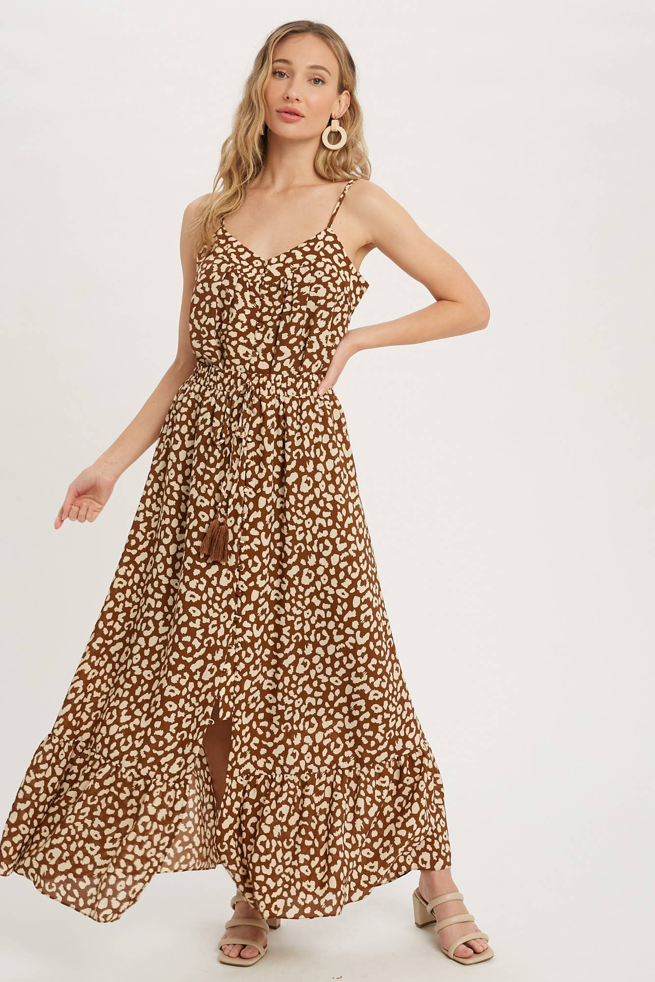 Bluivy – Top interior – Mulher por atacado – BOTÃO PARA CIMA LEOPARDO CAMI13