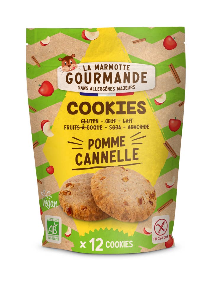 Biscoitos de maçã com canela 150 g por atacado de La Marmotte Gourmande