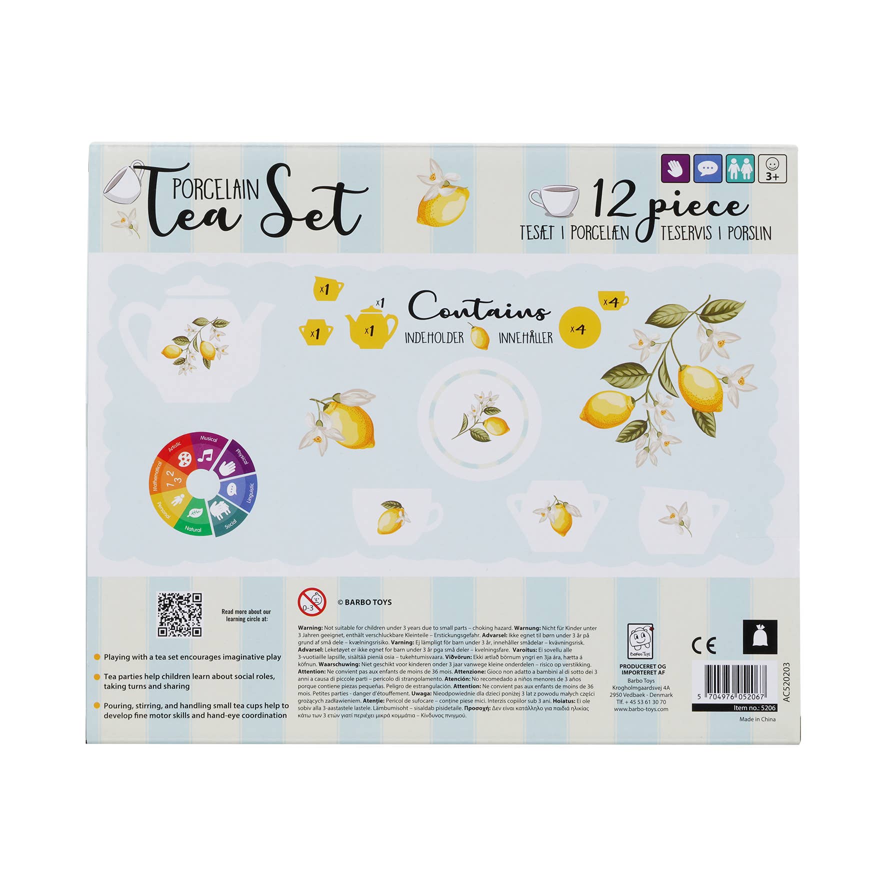 Barbo Toys - Vente Dînette – enfant - Service à thé en porcelaine - Citron3