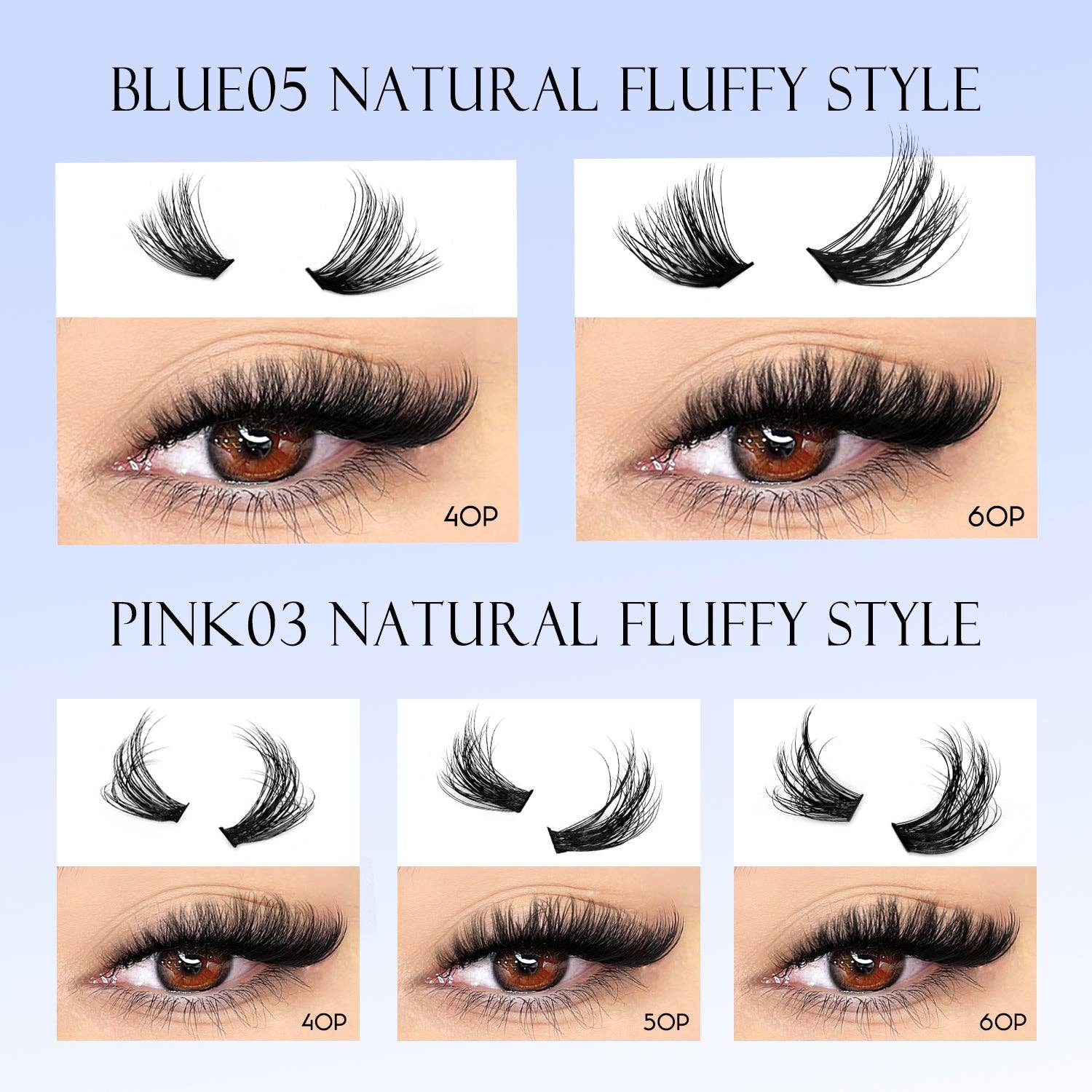 Hair Imports NYC - Wholesale False/Fake Eyelashes - Fluffy Lash Clusters - D/DD Curl Wispy Individual DIY Eyelash Extensions15