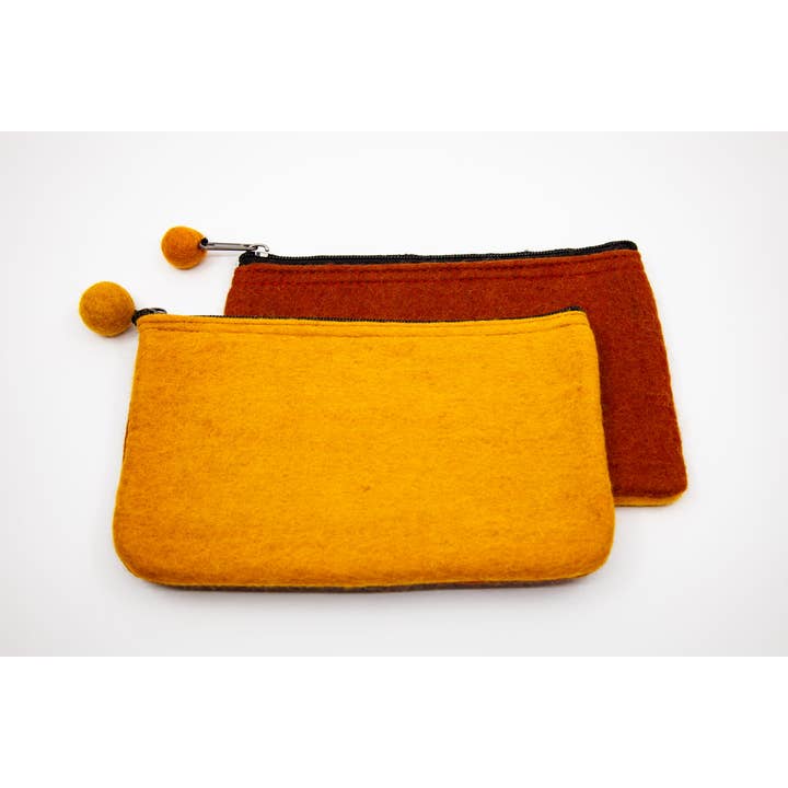 Fibres of Life - Wool & Felt - Wholesale Pouch - Women's - 2-Tone Medium Organizer Pouch | Felt Zip Pouch | Makeup Bag9