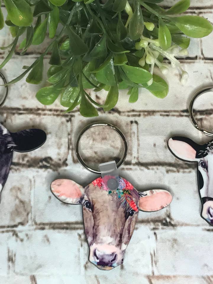 Cow Head Keychains for wholesale by A Deane Dream