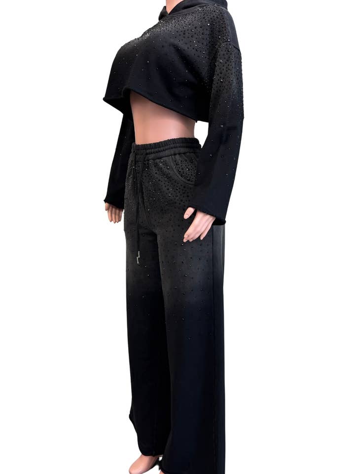 NEWGENS – Großhandel Sportbekleidungsset – Damen – NC2119A Strass Ombre Hoodie Lounge-Set6