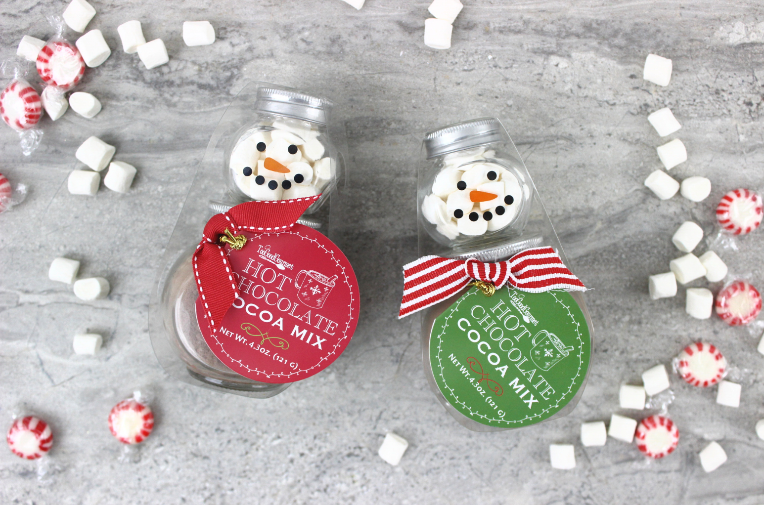 Too Good Gourmet - Wholesale Hot Cocoa Mix/Kit - 2 Stack Glass Jar - Snowman Cocoa Set1