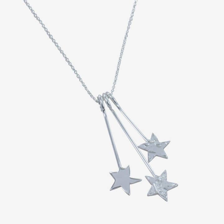 Sterling Silver Trio Star Necklace for wholesale by REEVES & REEVES