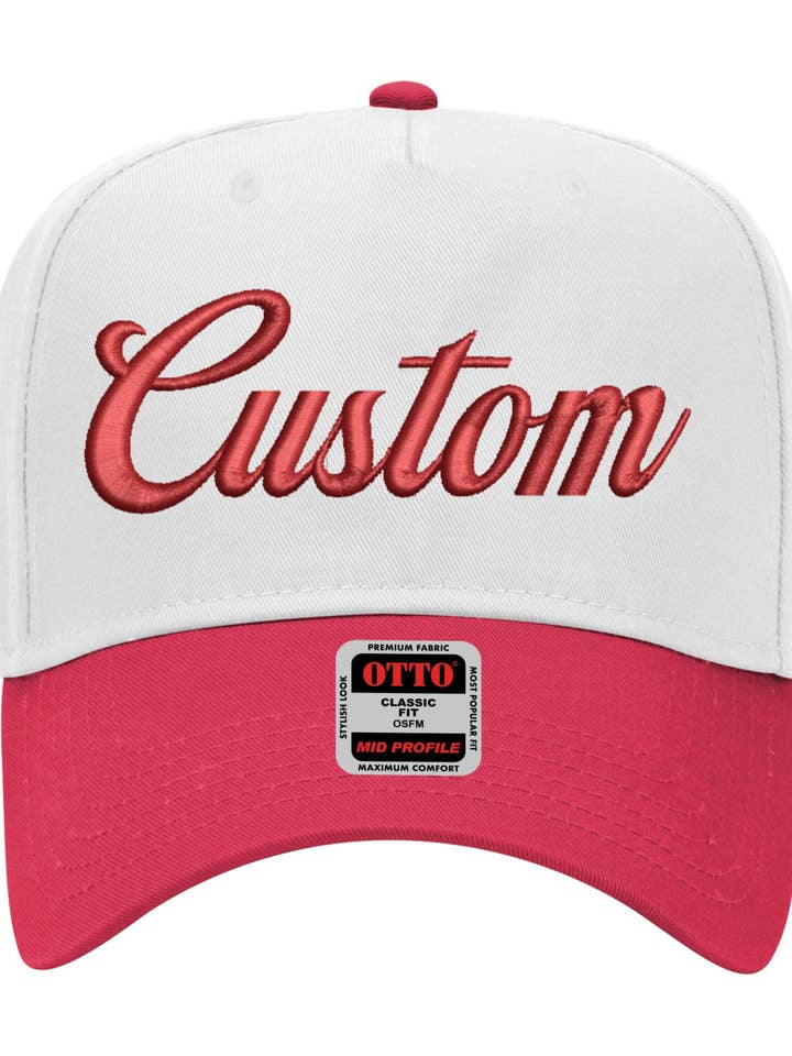 Custom Cursive Canvas Trucker Hat! for wholesale by La FĂȘte Goods