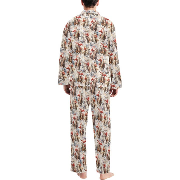 BAHA RANCH WESTERN WEAR - Wholesale Sleepwear Set - Men's - Western Santa Christmas Men's Pajamas2