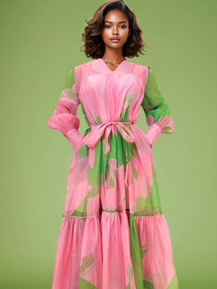 GF1125B FLARED V NECK DRESS for wholesale by N by Nancy