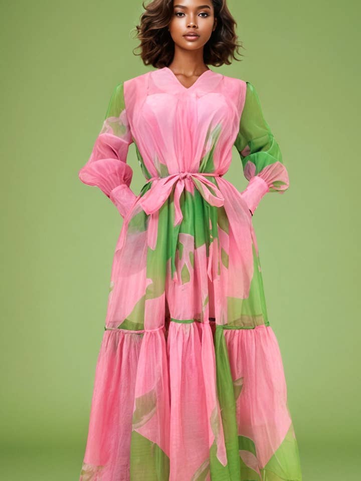 GF1125B FLARED V NECK DRESS for wholesale by N by Nancy