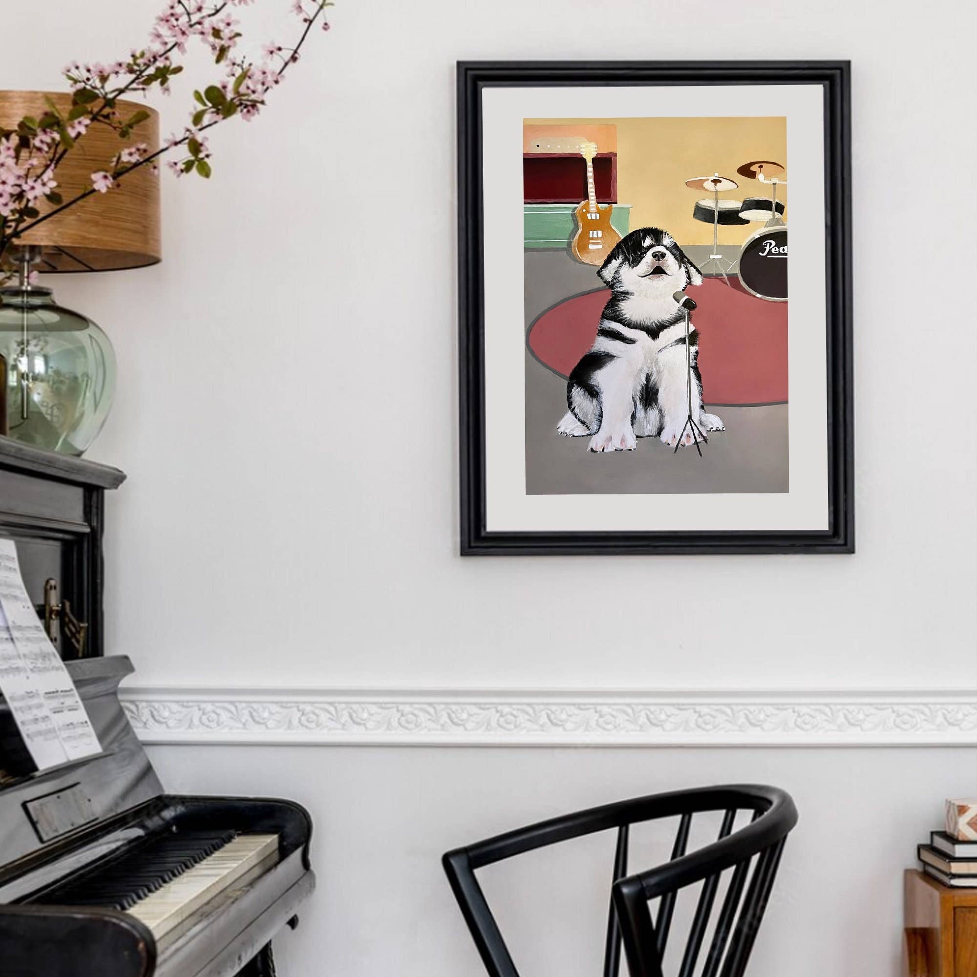 Pawssionate Art - Wholesale Art Print - Singing Husky Art Print, Cute Dog Wall Art3