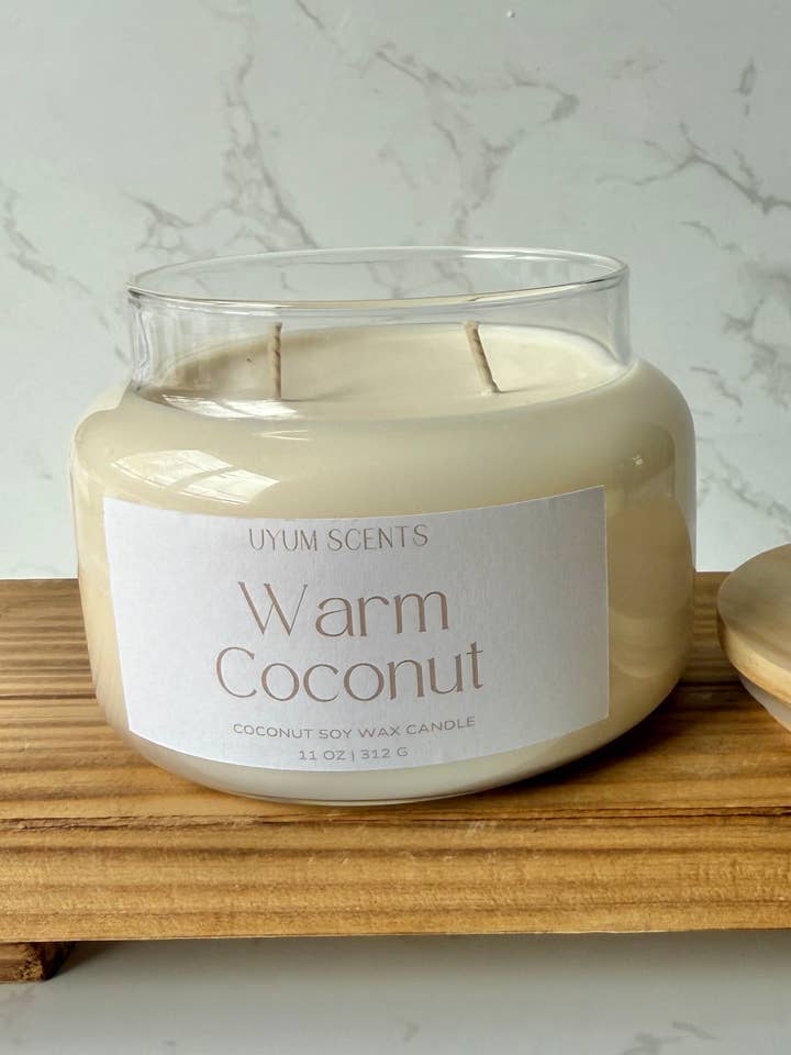 Warm Coconut - 11 oz Coconut Soy Candle for wholesale by Uyum Scents