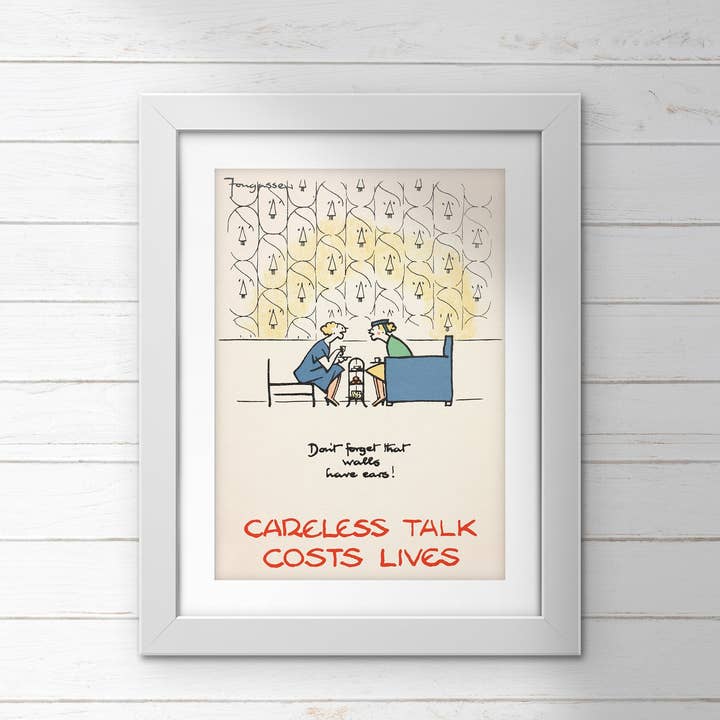 POSTER (Pack of 10): 'Don't Forget That Walls Have Ears!'. ML0026 for wholesale by Memory Lane