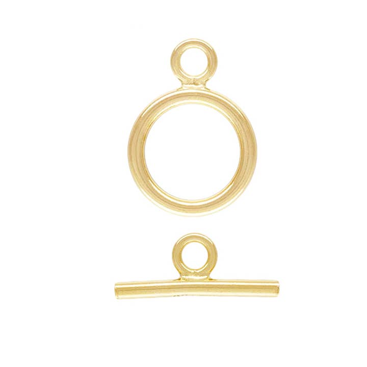 14Kt Gold Filled 9mm Plain Toggle Set - 1 set for wholesale by Plazko