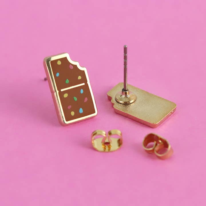 LuxCups Creative - Wholesale Stud/Post Earrings - Cosmic Brownie Earrings3