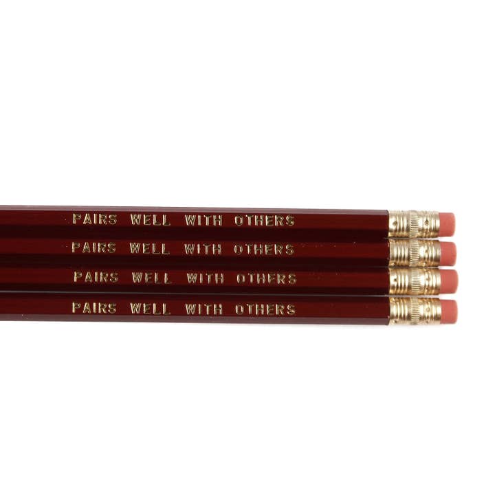 Pairs Well With Others Hex Pencil - 6 Pack for wholesale by Pretty Peacock Paperie - Women's Empowerment