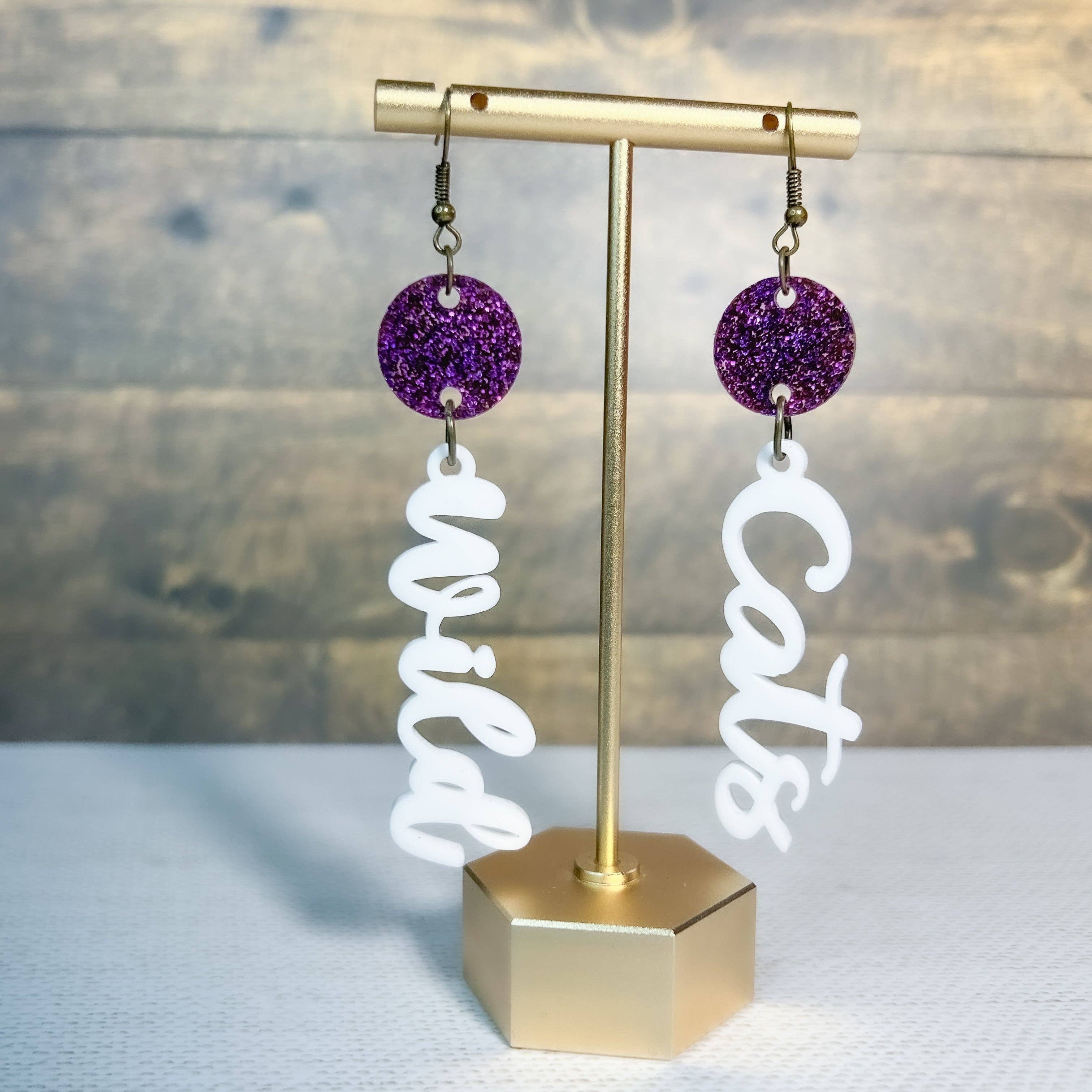 Krafts and Junk TX - Wholesale Dangle Earrings - Customizable Spirit Acrylic Dangle Earrings with Top0