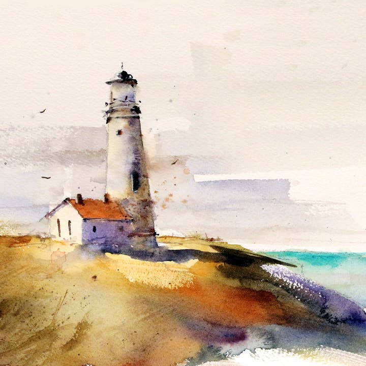 5 x 7" Greeting Card 'SUMMER LIGHTHOUSE' for wholesale by The Art of Dean Crouser Greeting Cards & Stickers