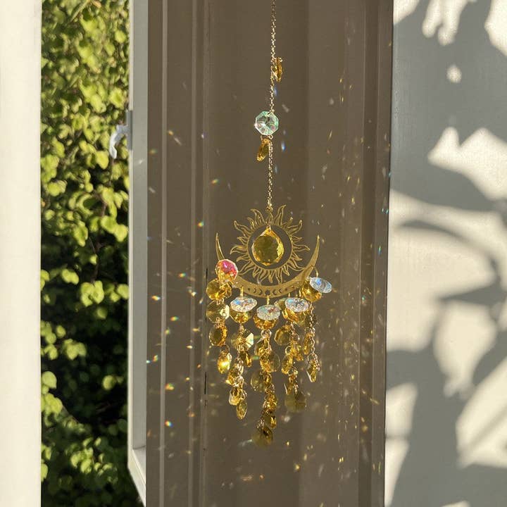 Dipped Shop - Wholesale Suncatcher - Sun Moon Colorful Crystal Hangings DP25A912