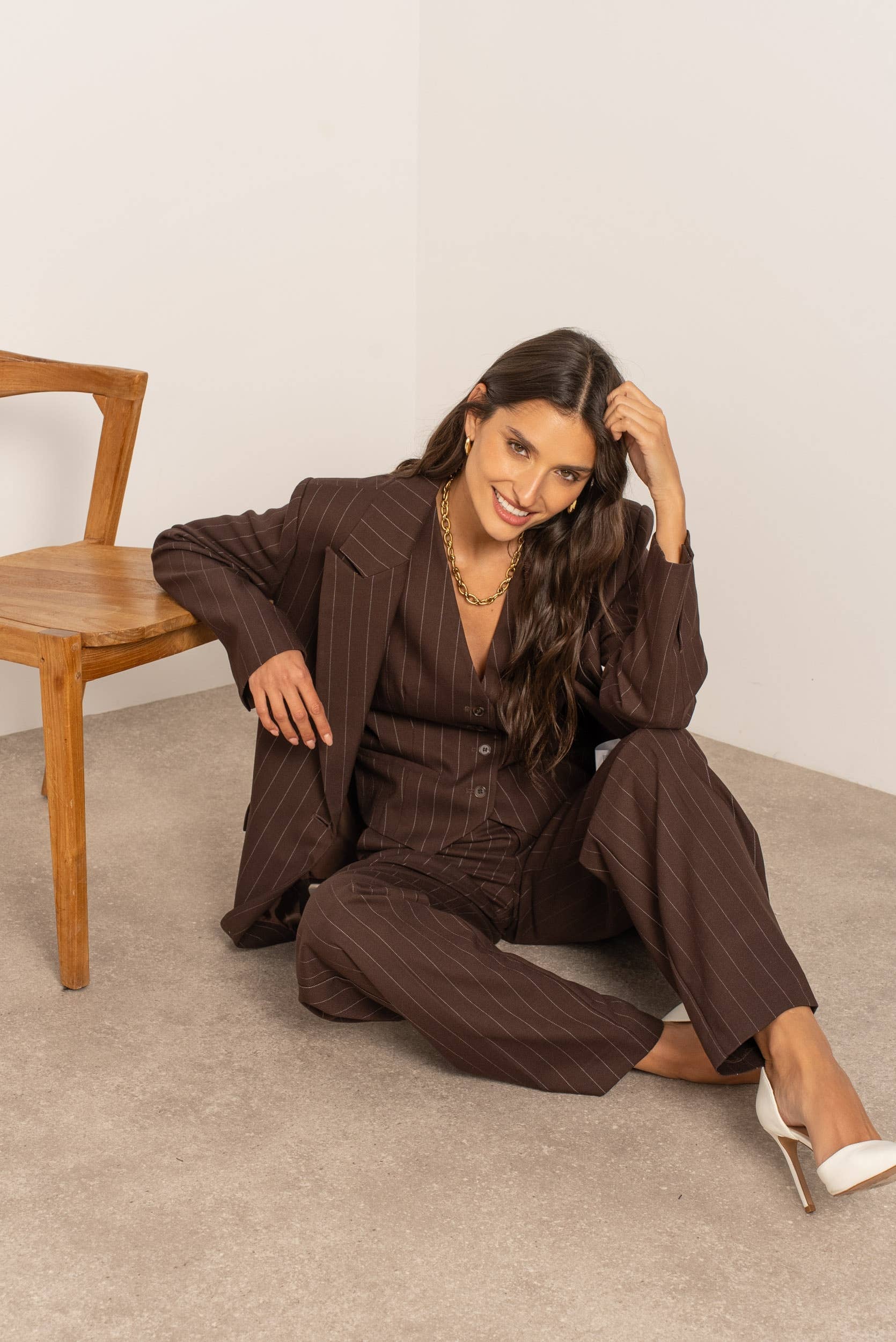 Attentif Paris - Wholesale Blazer - Women's - Oversized pinstripe blazer24