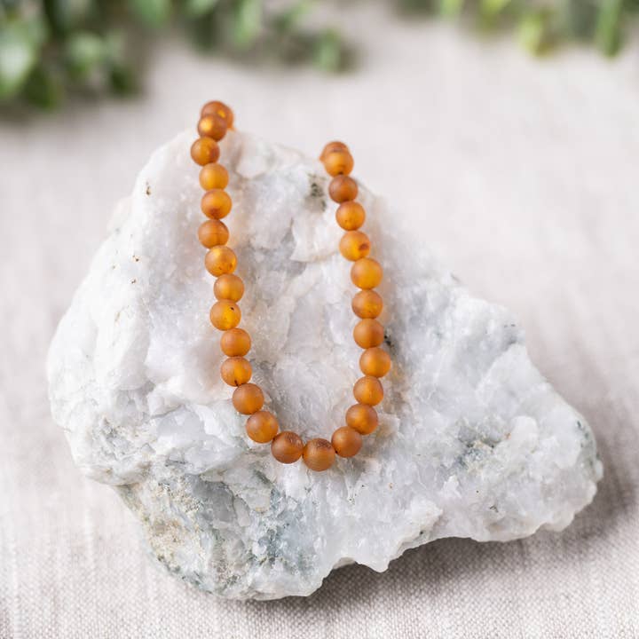 R.B. Amber Jewelry - Wholesale Beaded/Pearl Necklace - Raw Cognac Baltic Amber Necklace5