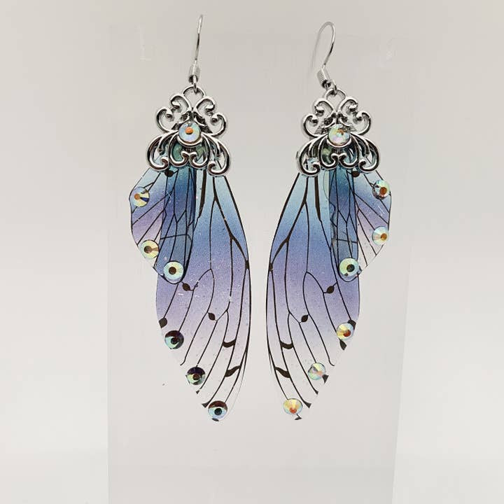 Mio Queena - Wholesale Dangle Earrings - Handmade Fairy Wings Earrings Insect Butterfly Wing