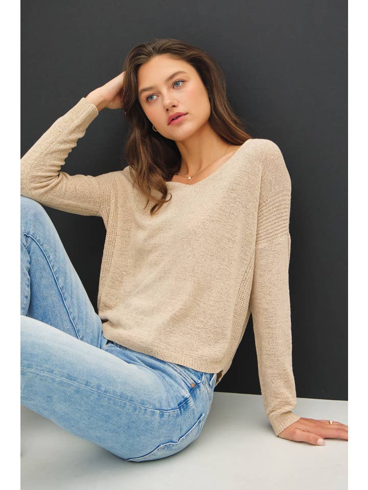 Be Cool - Vente Pull en maille – femme - PULL DÉCONTRACTÉ BREEZY À COL EN V20