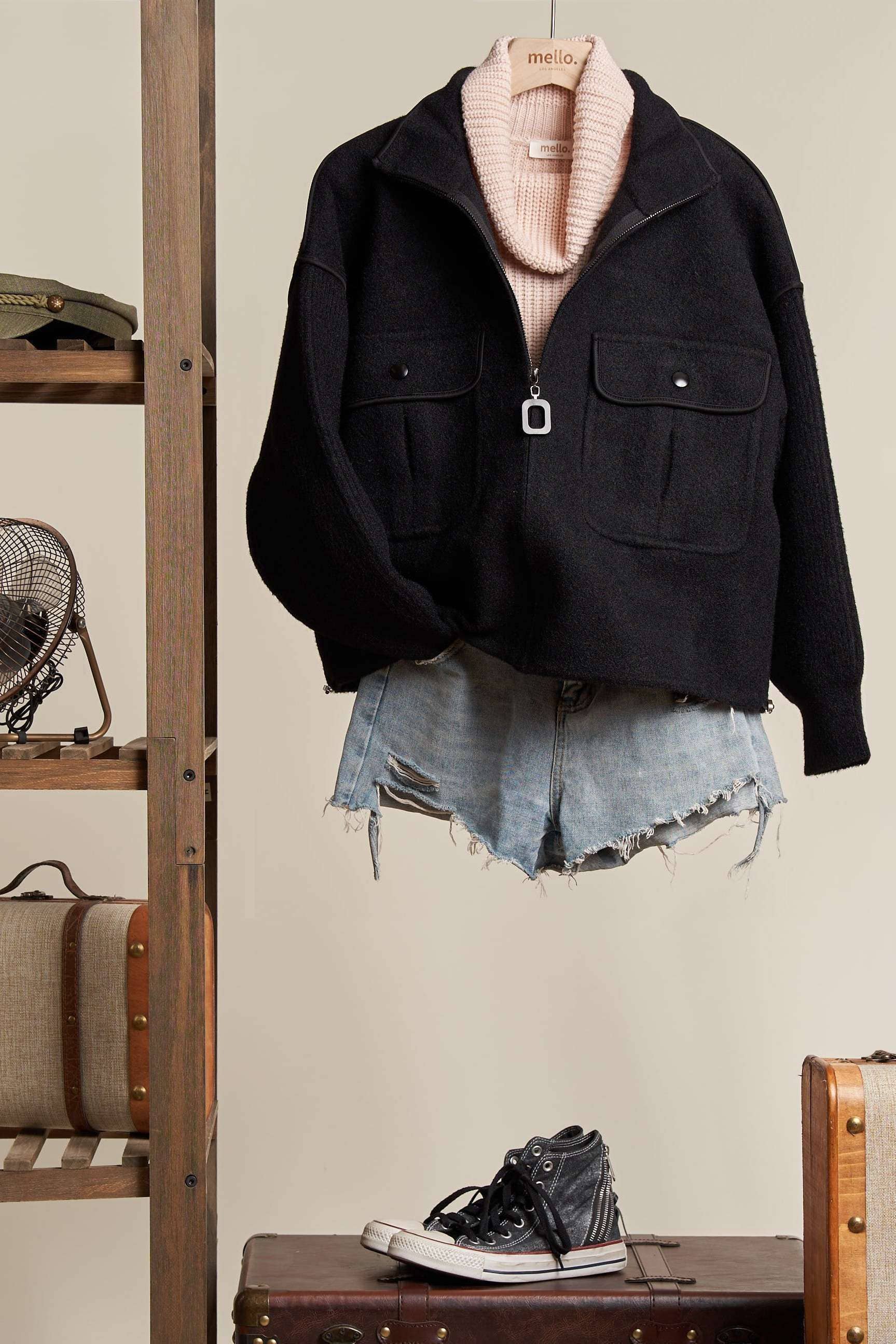 Mello. - Vente Veste de sport – femme - Veste surdimensionnée à manches en tricot8