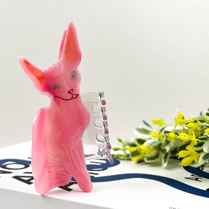 Cute Hairless Cat Hair Clip, Acetate Animal Clips for wholesale by TheDivaSoap