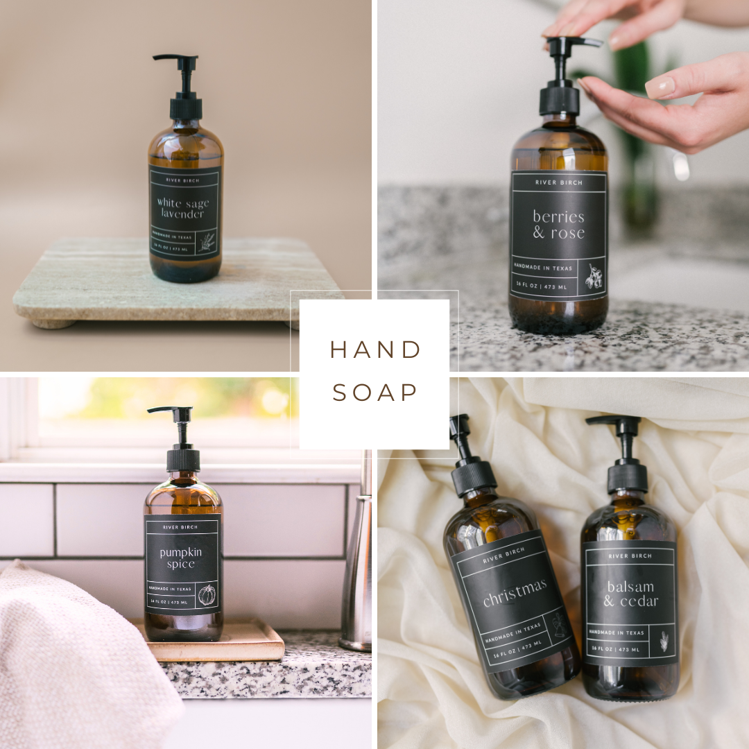 River Birch Candles – wholesale Handtvål – Jul - 16 oz bärnstensglas - handgjord - handtvätt 8