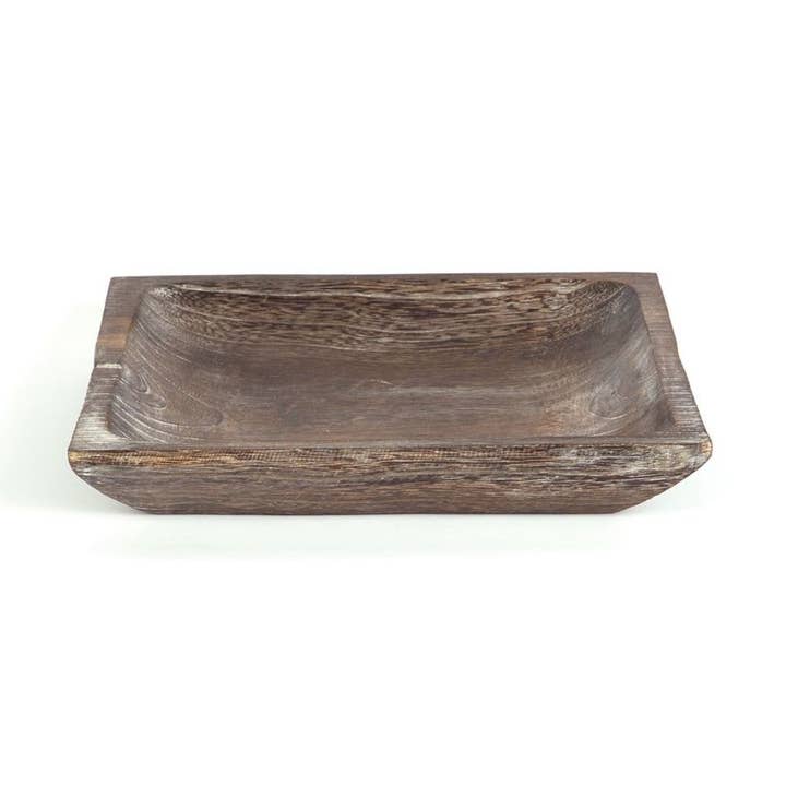 SQUARE DARK WOOD TRAY for wholesale by Bacon Basketware