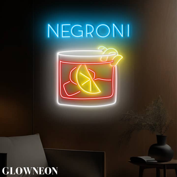 Glow Neon - Wholesale Neon sign - Negroni Cocktail Led Lights, Italian Negroni Cocktail Lights1