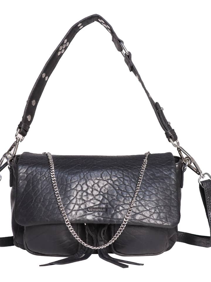 MAX - Bubble Black Läder Axelväska & Crossbody-väska för wholesale av Neuville