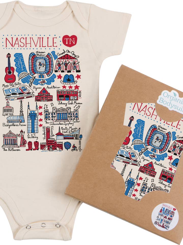 Nashville Boutique Map Art Bodysuit for Infants & Toddlers for wholesale by Morado Designs