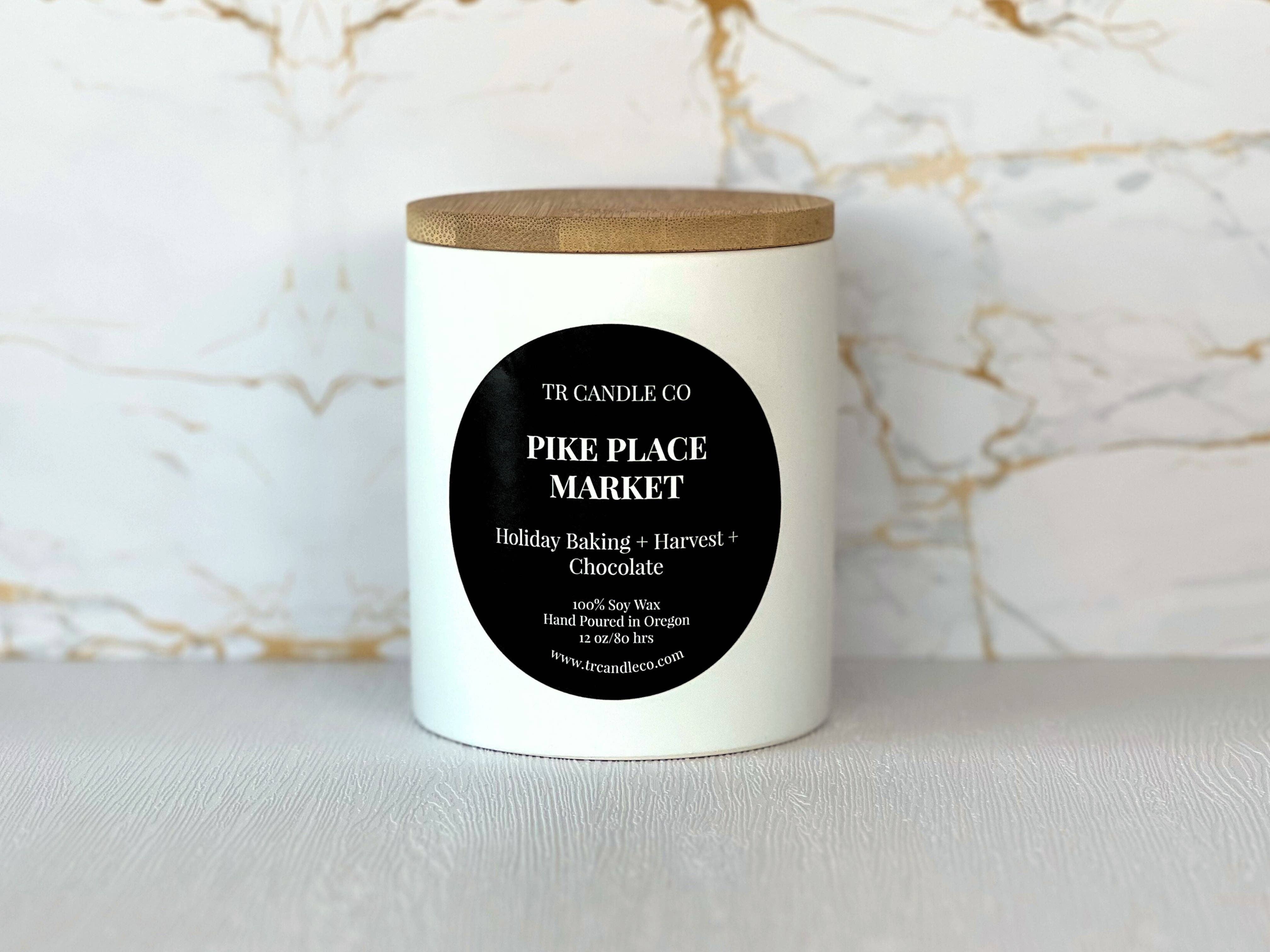 TR Candle Co - Wholesale Jar/Filled Candle - Pike Place Market 12 oz - White Jar1