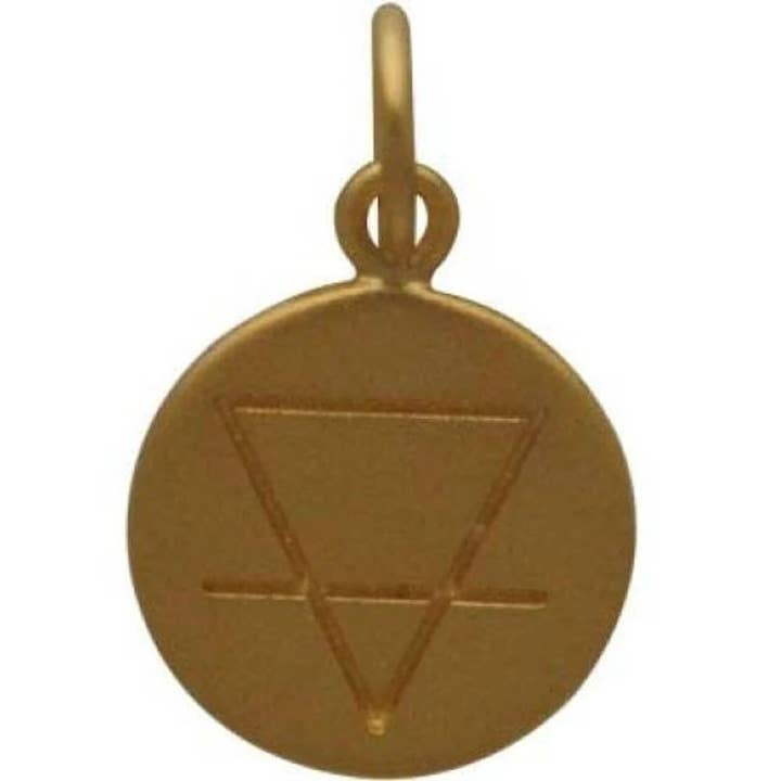Plazko – Großhandel Individueller Charm/Anhänger – 24K vergoldetes Sterlingsilber 10mm Erdelement - 1 Stk.4