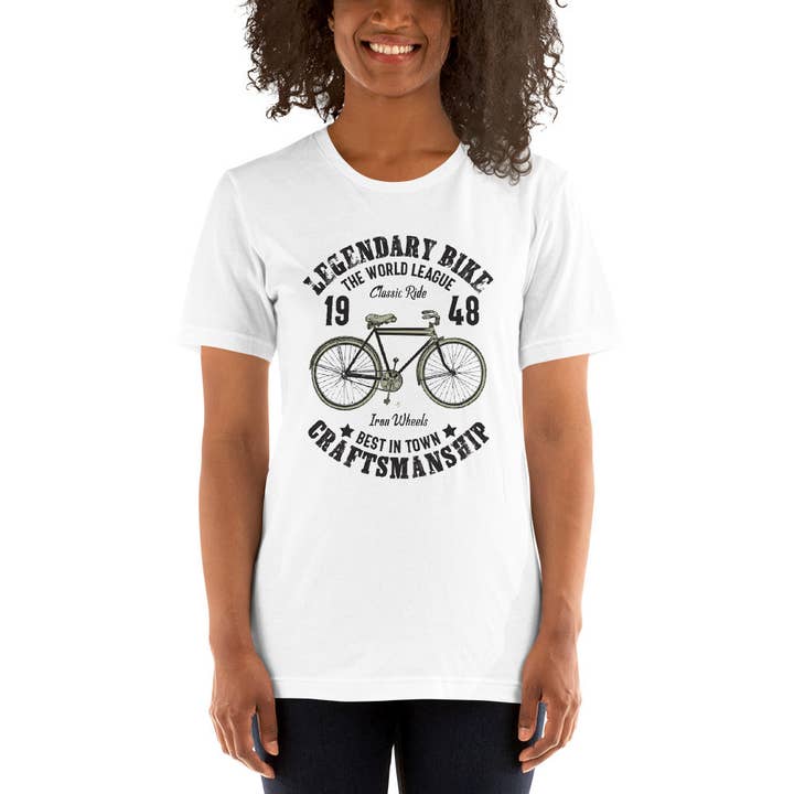 T-shirt unisex Legendary Bike per la vendita all'ingrosso da parte di Souverista