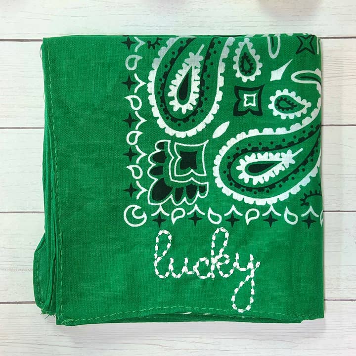 The Funky Soul - Wholesale Bandana - Women's - Lucky Embroidered Bandana, St Patrick's Day0