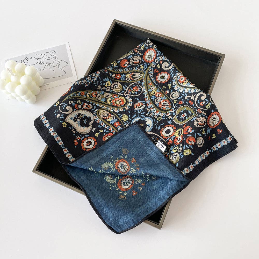 Dipped Shop - Wholesale Sjaal - Dames - Elegante Bloemenprint Lange Satijnen Sjaal DP25F9999