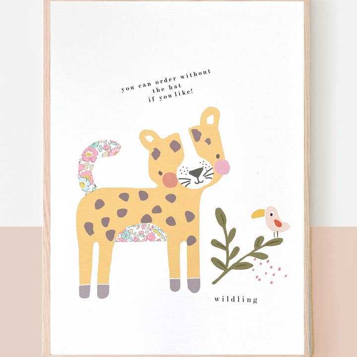 The Charming Press - Wholesale Art Print - Kids & Baby - Leopard Nursery Art - made with Liberty fabric1