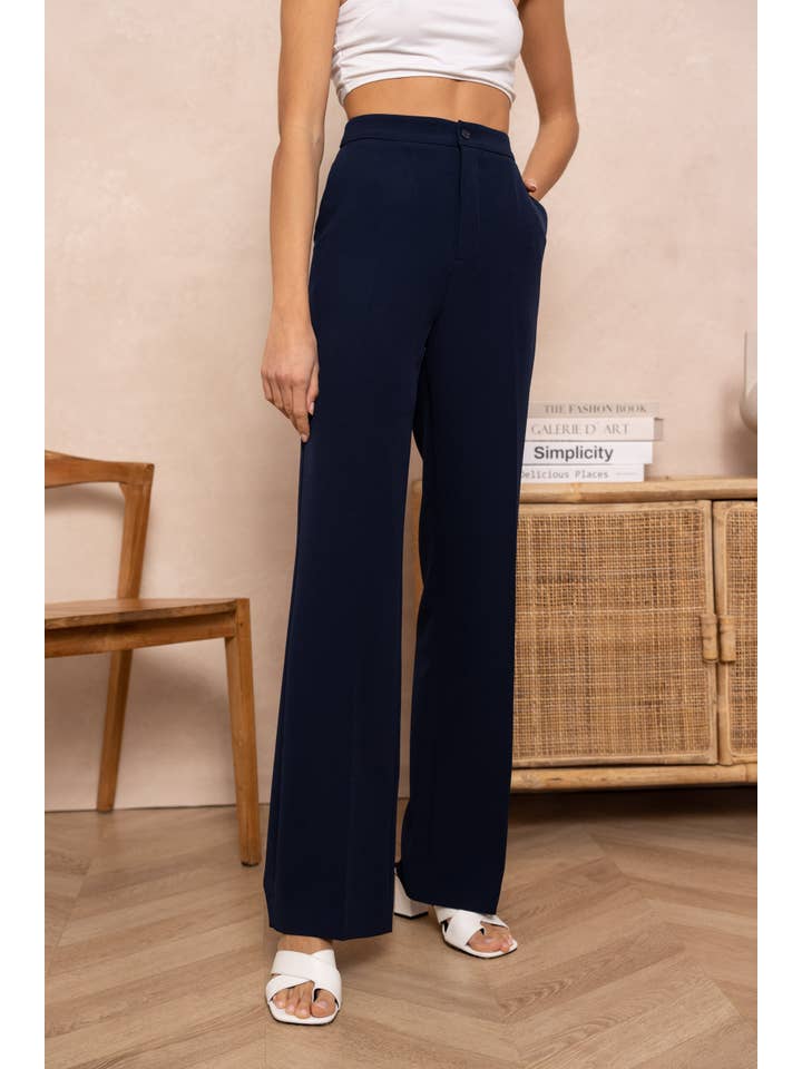 Attentif Paris – wholesale Byxor - Dam – Solid raka byxor med hög midja57