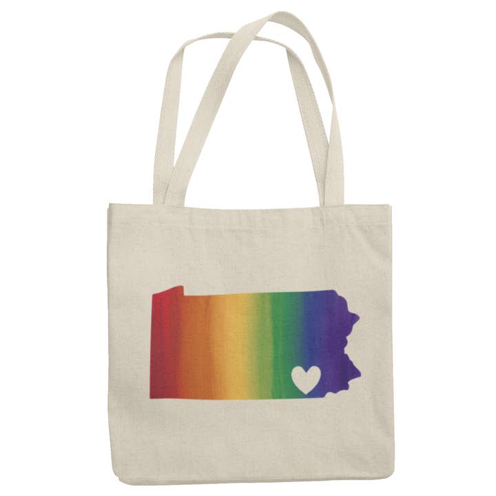 PA Rainbow Pride Tote Bag for wholesale by Lucky Mfg. Co.