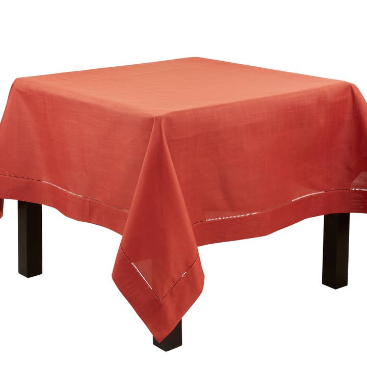 Tablecloth with Hemstitched Border - Solid Color for wholesale by Saro Lifestyle