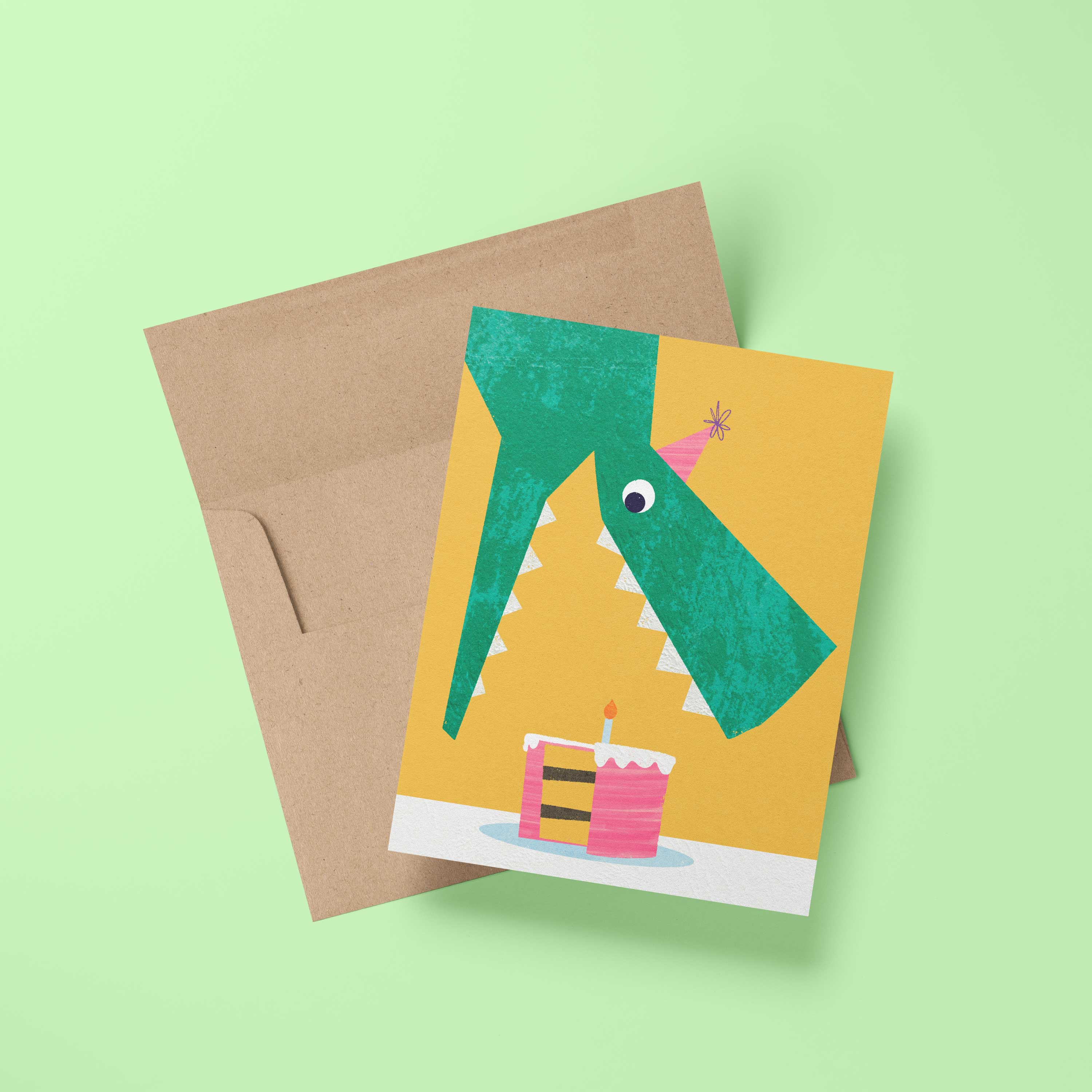 Sincerely, Rob - Wholesale Birthday Card - "Have a dinobite birthday." Greeting Card2