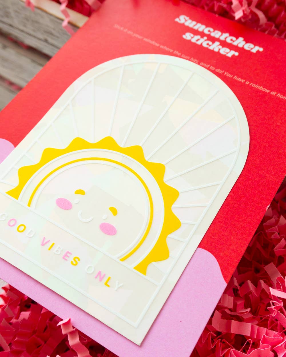 Creative Goodie - Wholesale Sticker - Good vibes Suncatcher sticker, Rainbow sticker, Window decal11
