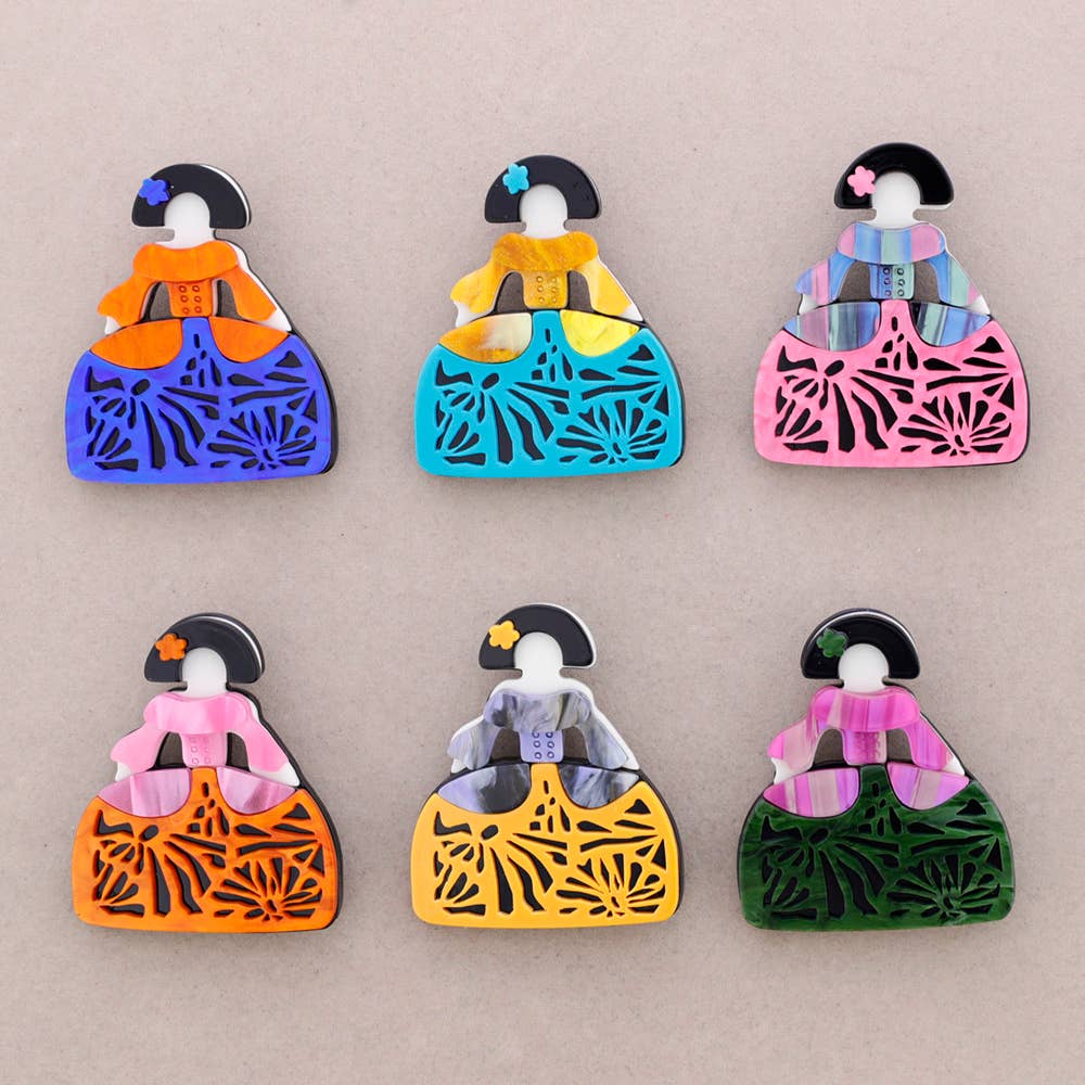 Sonata - Vendita all'ingrosso Spille - Spilla in resina ragazza primaverile1