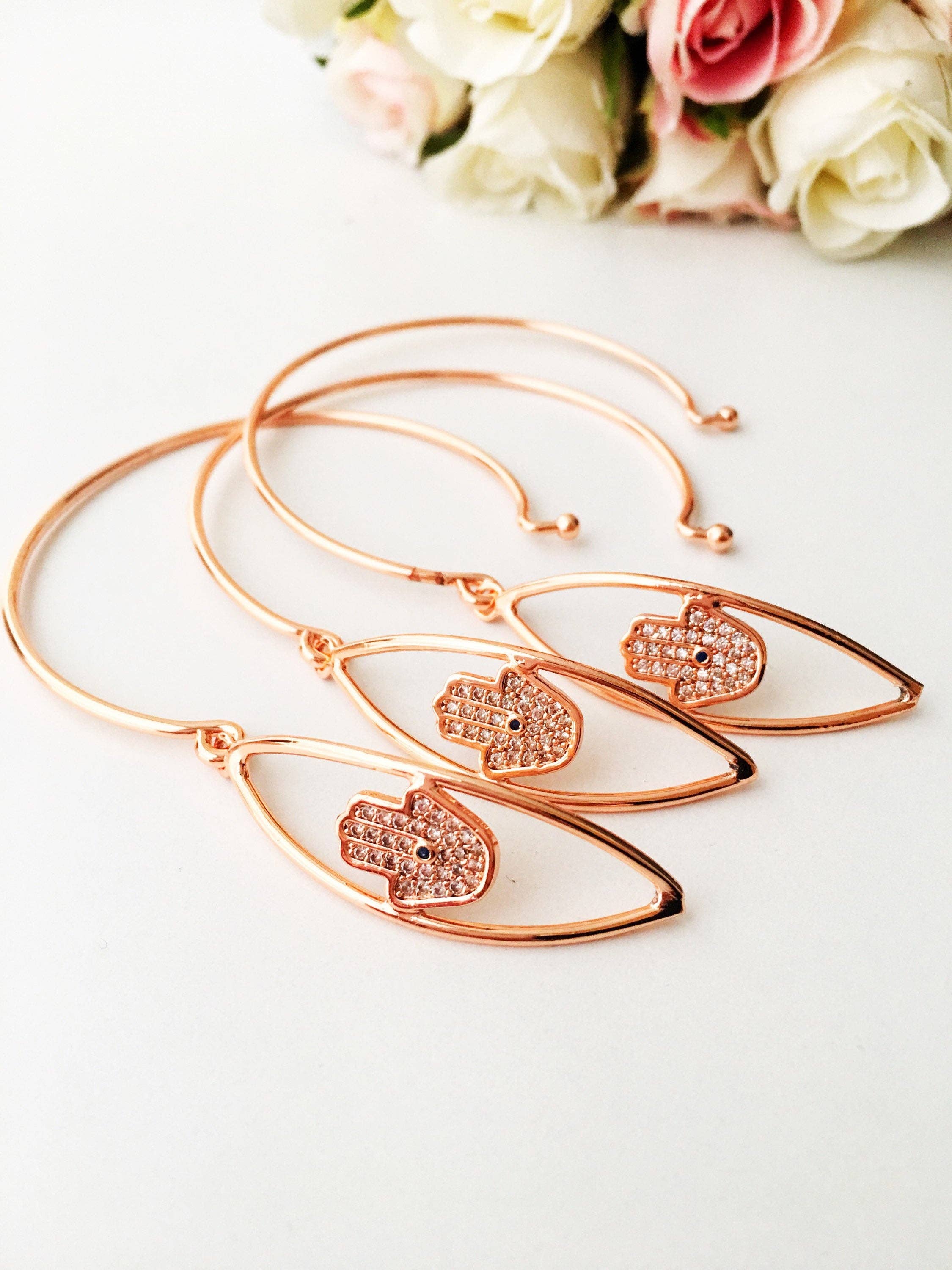 Evileyefavor - Wholesale Cuff Bracelet - Hamsa Hand Bracelet, Rose Gold Bangle Bracelet, Bangles6