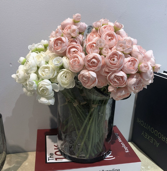 Sweet Home Deco - Vente Fleurs artificielles - Bouquet de renoncules bébé en soie 25 cm, 6 tiges/24 fleurs17