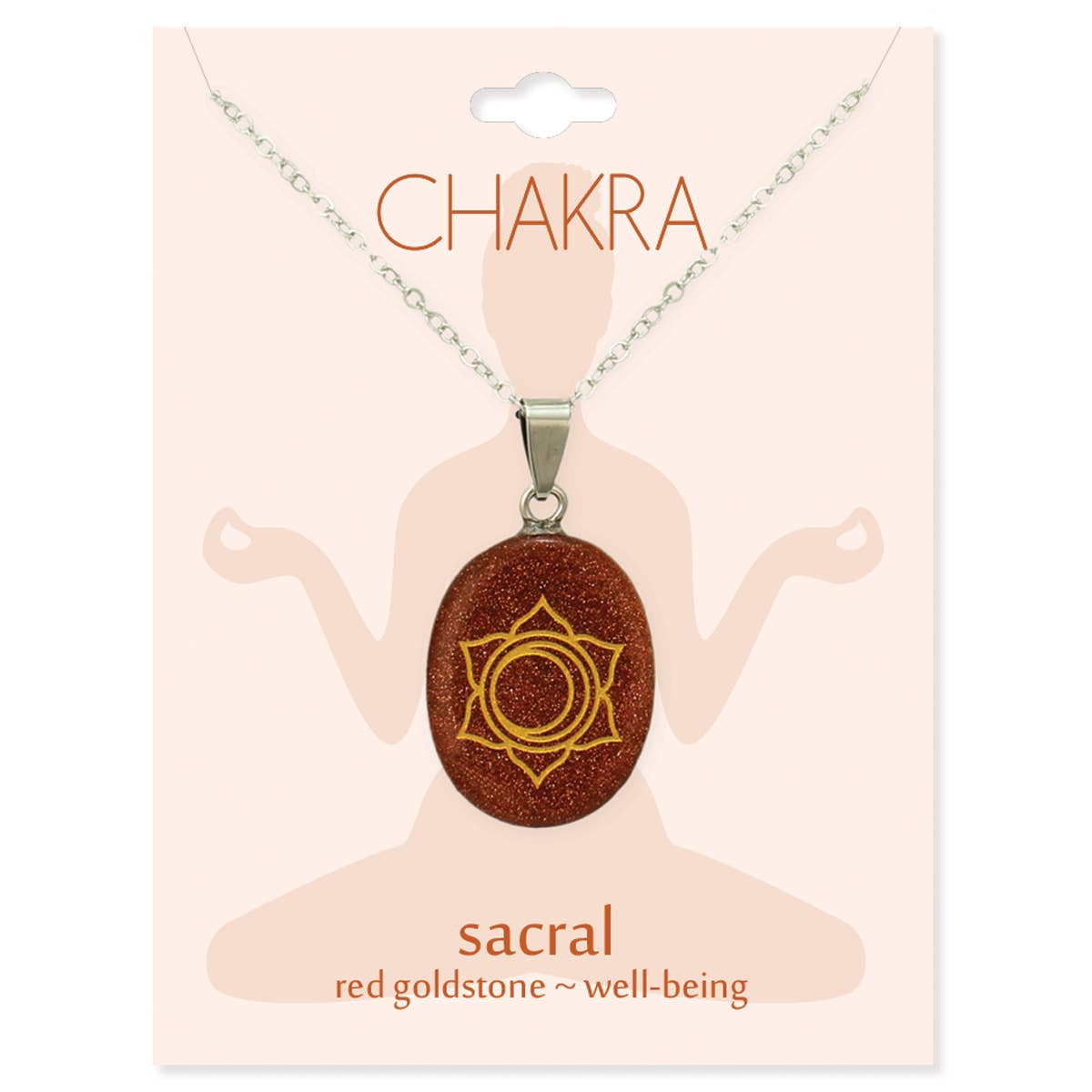 ZAD - Wholesale Pendant/Charm Necklace - Sacral Chakra Symbol Goldstone Necklace0