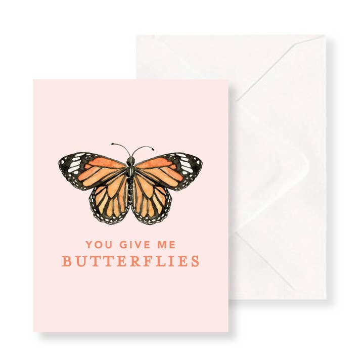 You Give Me Butterflies Watercolor Greeting Card for wholesale by Simply Jessica Marie